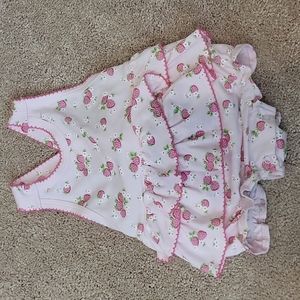 Kissy kisses strawberry romper